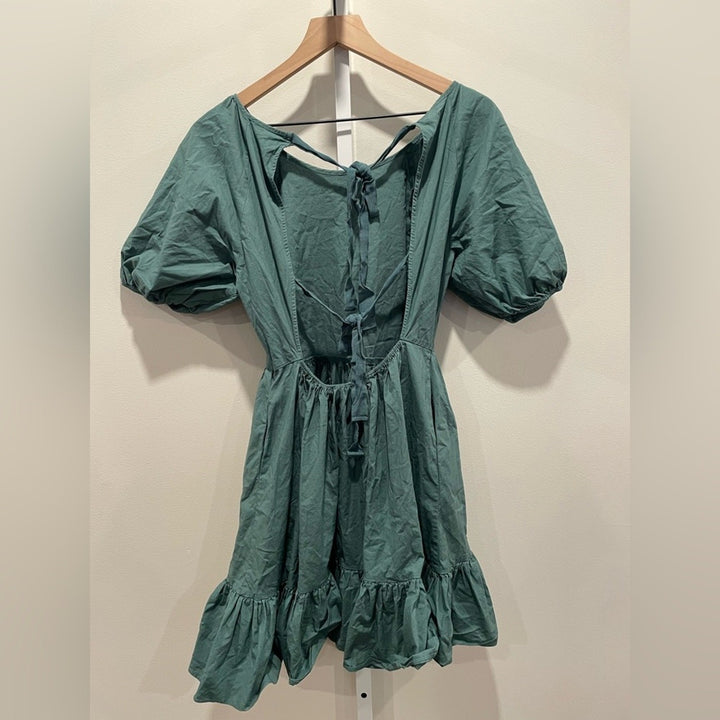 Peter Som X RTR Green Puff Sleeve Dress Size 10