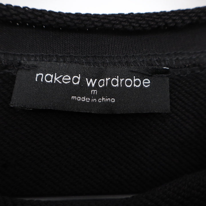 Naked Wardrobe Women's Black Fleece Sweatshirt and Joggers Lounge Set M