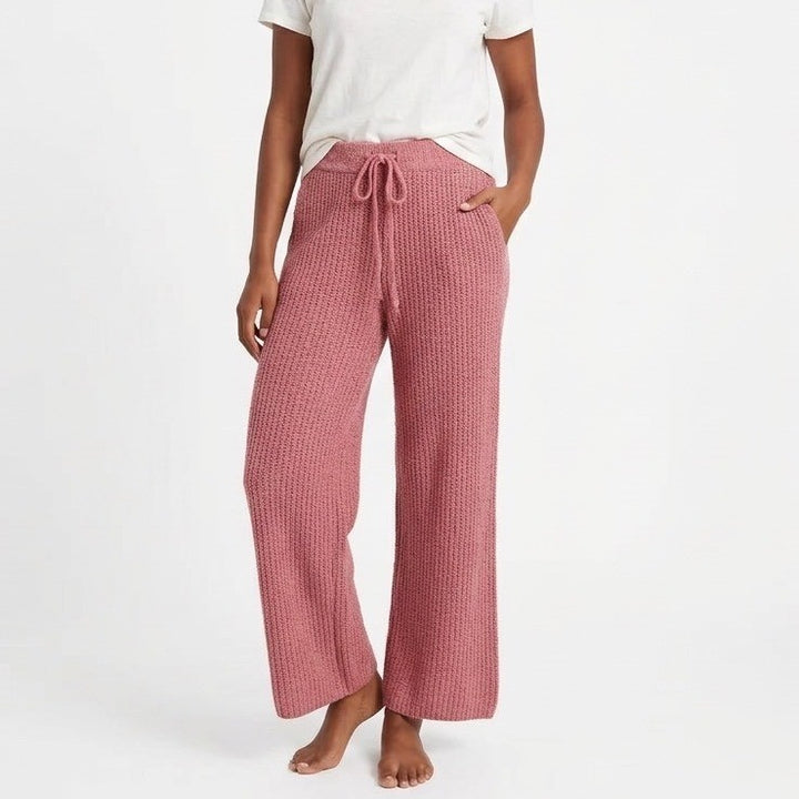 State of Day Intimates Pajama Pants Womens XL Red Chunky Knit Drawstring Waist