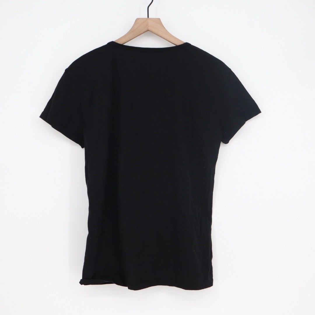 American Giant Women Black Scoop Neck T Shirt Made in USA Size M