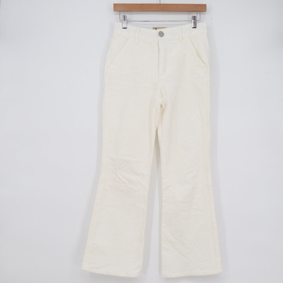 Democracy Ab Technology Cream Corduroy Flare Leg Pants Womens 4P