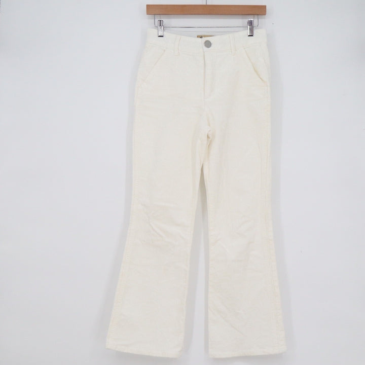 Democracy Ab Technology Cream Corduroy Flare Leg Pants Womens 4P