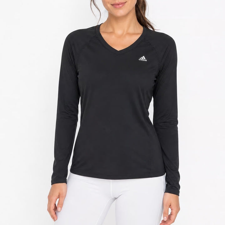 Adidas Top Womens XS Climacool Black Mesh Back Long Sleeve Activewear Excellent