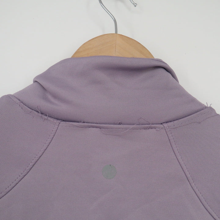 Avia Womens Full Zip Athletic Jacket Lavender Purple Mock Neck Thumbholes Small