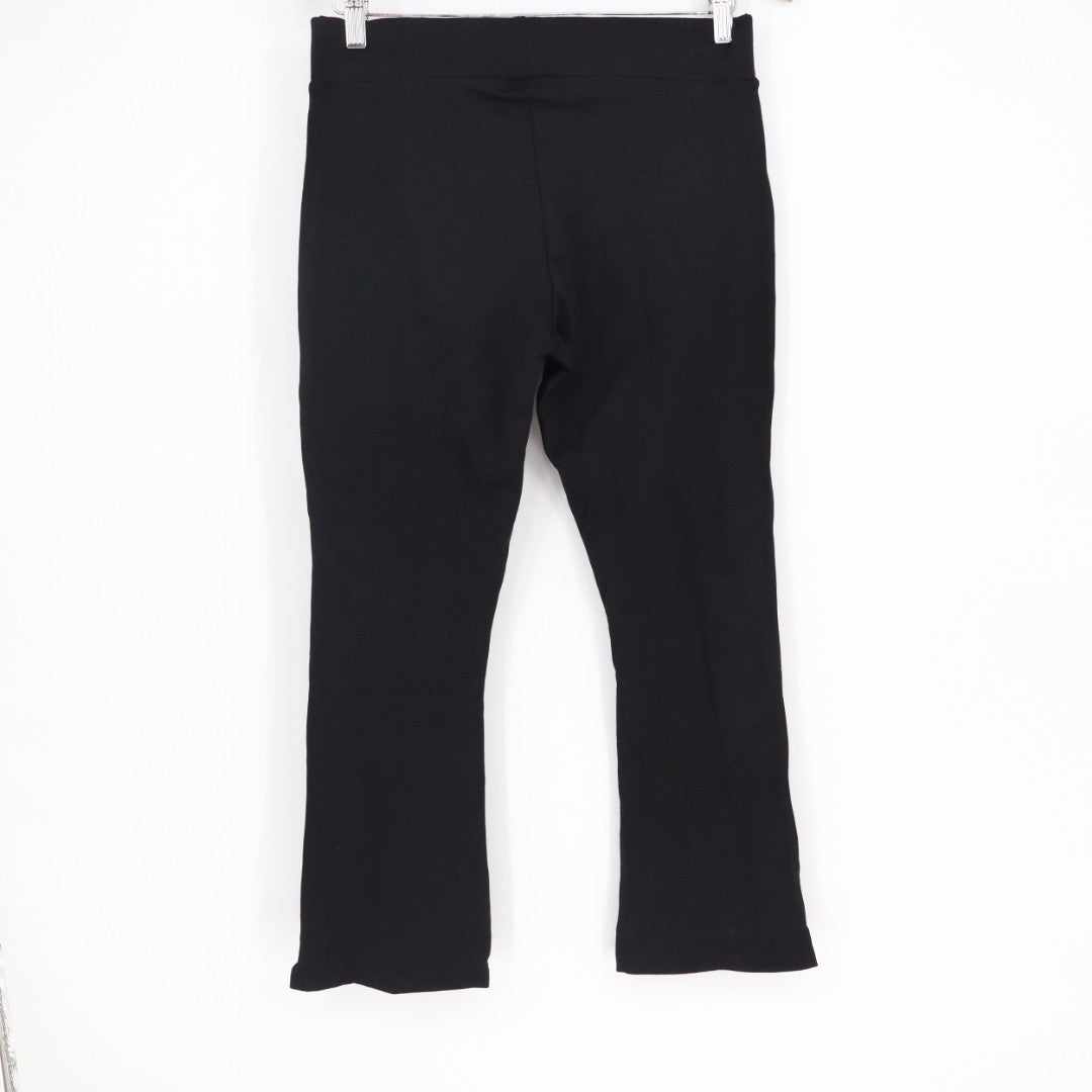 American Giant Ponte Kick Flared Pants Womens 8 Super Black Stretch Cropped