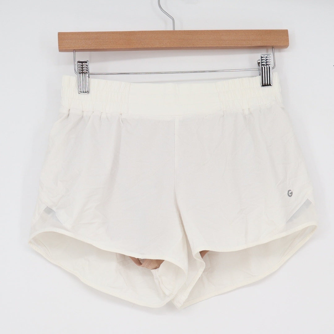 G Cream Athletic Running Shorts Womens Small Mesh Panels Back Zip Pocket