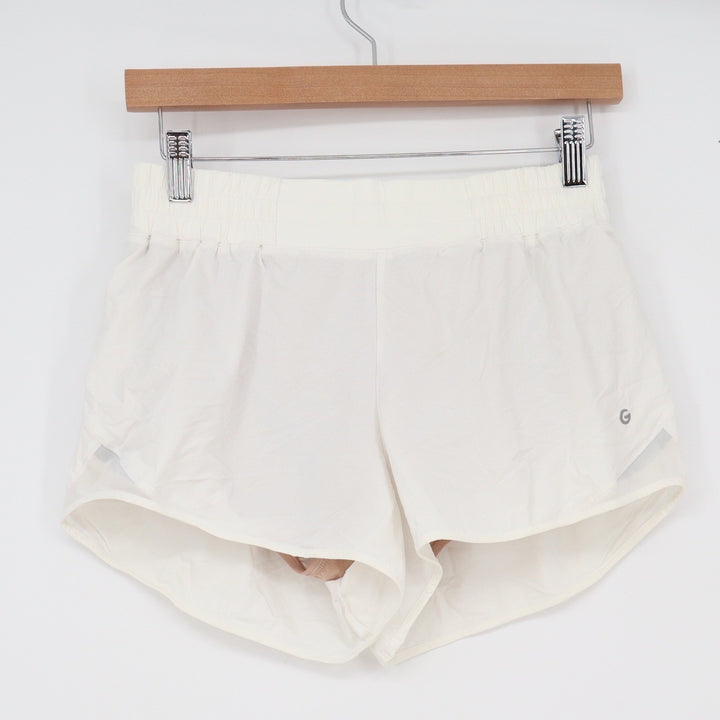 G Cream Athletic Running Shorts Womens Small Mesh Panels Back Zip Pocket