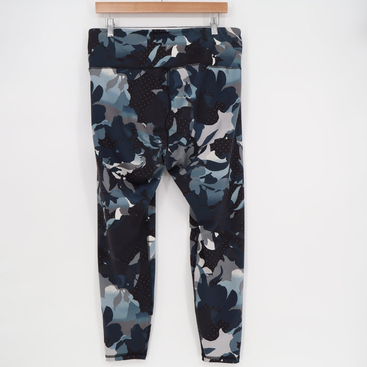 Old Navy Active Elevate Go-Dry Leggings XL Blue Abstract Floral Polka Dot SSA093