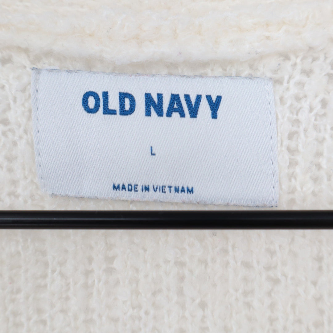 Old Navy Womens Cream Open Front Longline Cardigan Sweater Wool Blend Large