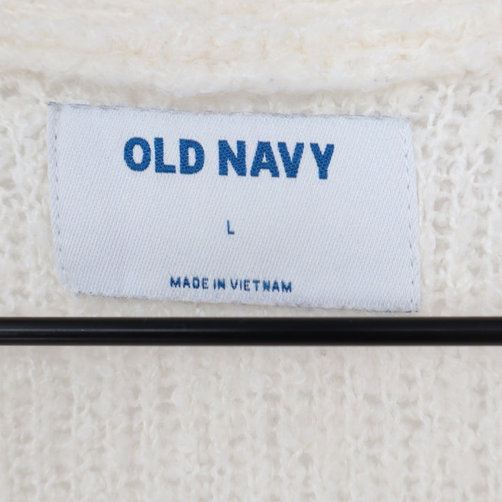 Old Navy Womens Cream Open Front Longline Cardigan Sweater Wool Blend Large