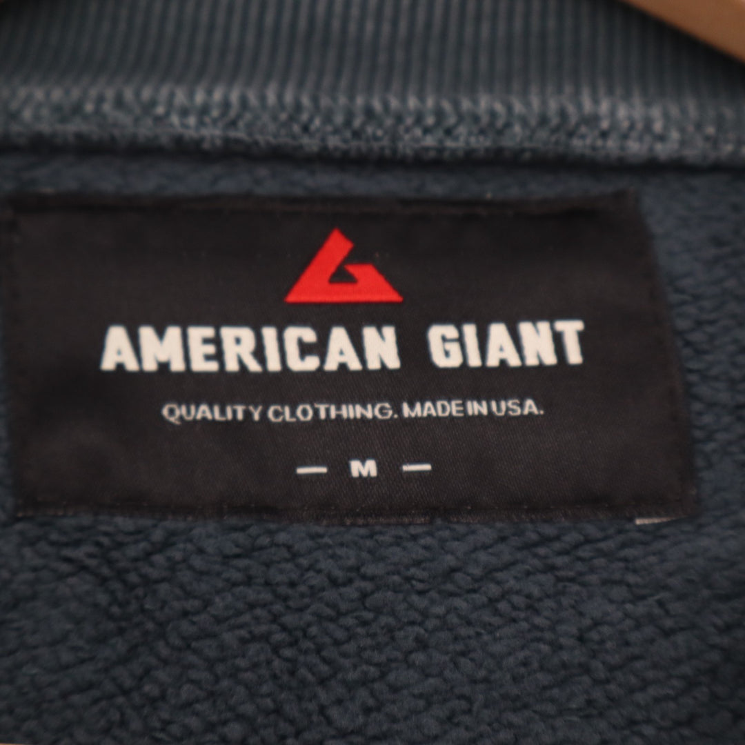 American Giant American Vintage Sweatshirt Unisex M Light Blue Cotton Crew Neck