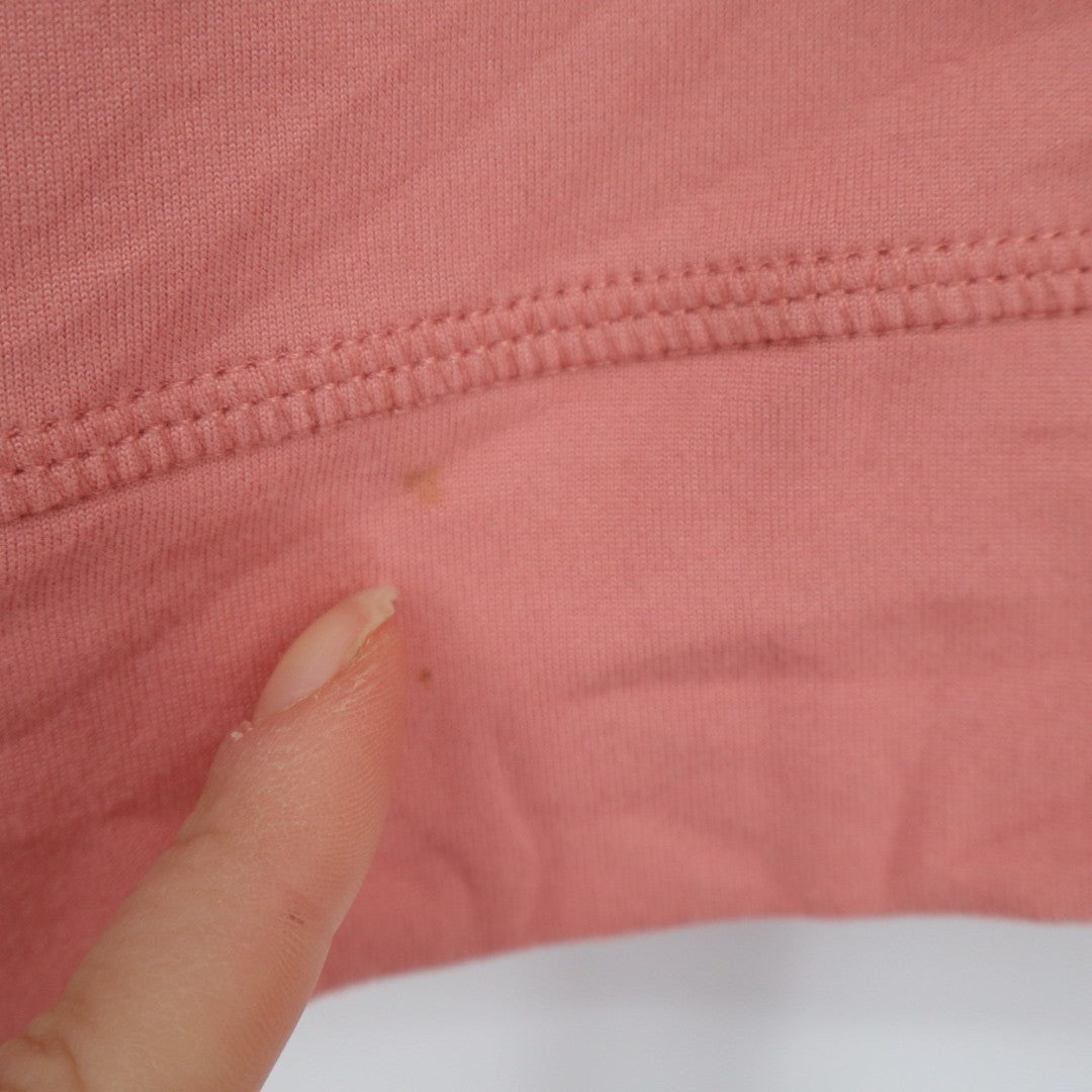 Marika Crop Sweatshirt Womens Blush Fleece Drawstring Neck Thumb Hole Sleeve