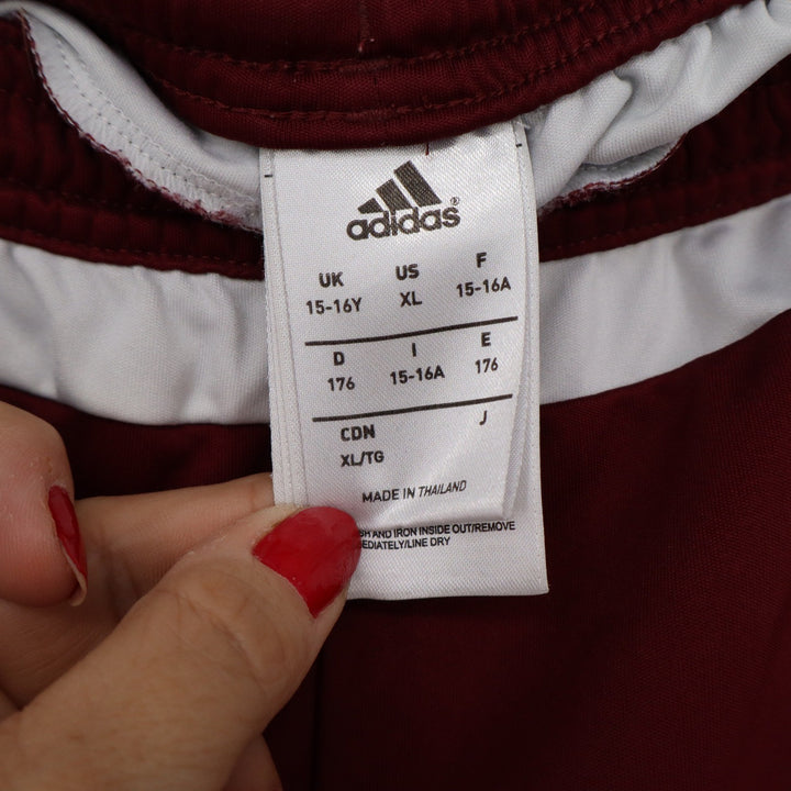 Adidas Climalite Maroon White 3-Stripe Soccer Athletic Shorts Youth XL Mens S