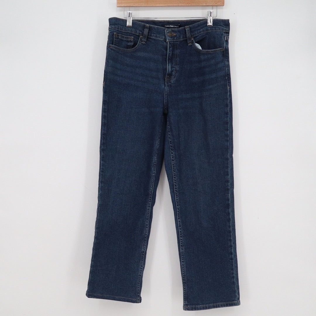Calvin Klein Jeans Womens Size 8 Dark Wash Straight Leg Denim Blue Pants