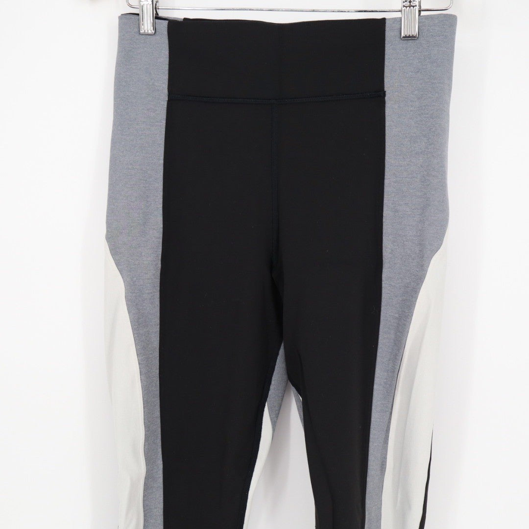 Athleta Crest Colorblock Tight Leggings Black Grey White Athletic Gym Size M