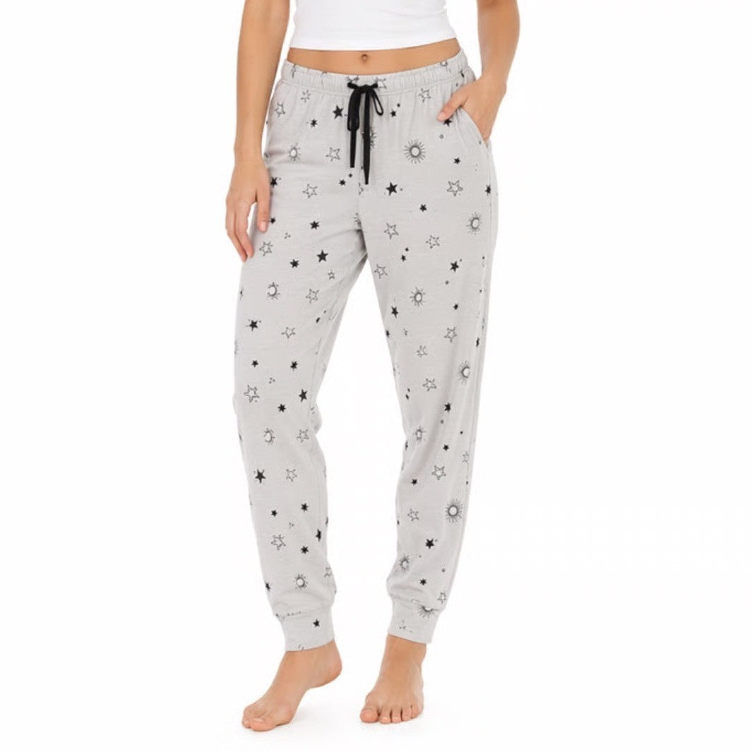 Z Supply Pajama Pants Womens Small Heather Gray Star Sun Celestial Print Jogger