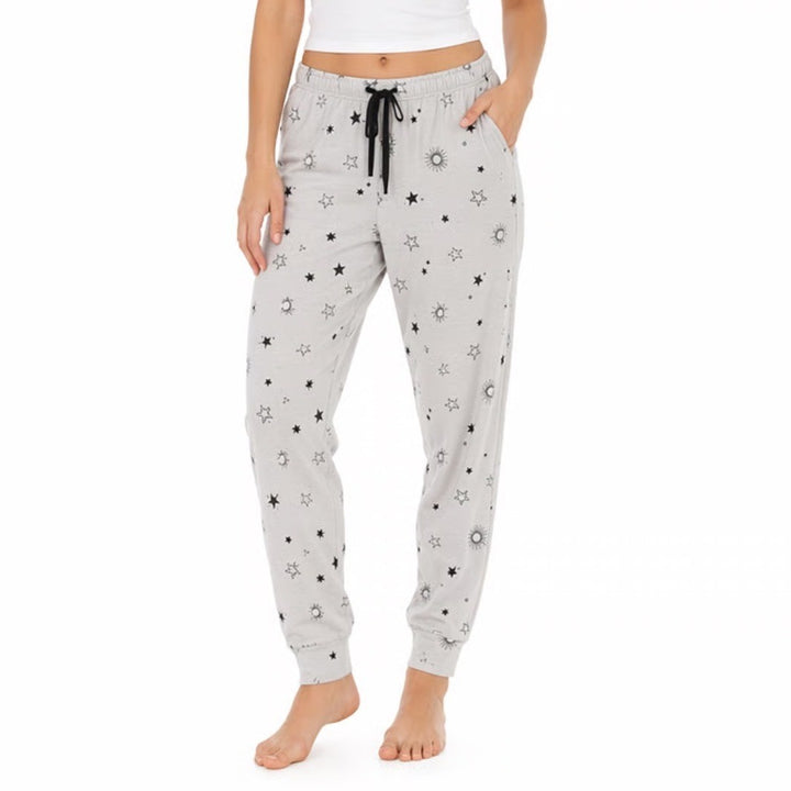 Z Supply Pajama Pants Womens Small Heather Gray Star Sun Celestial Print Jogger