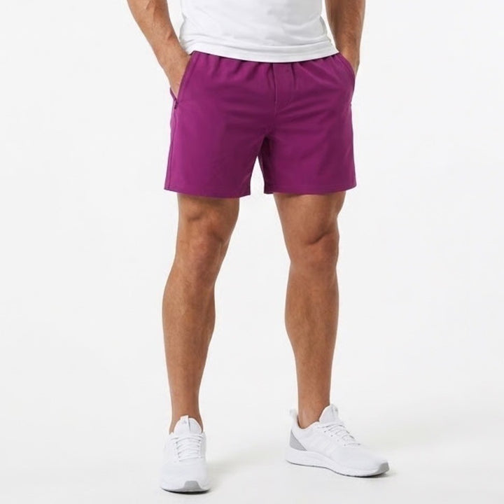 VRST Mens 5 All-In Lined Training Shorts Black Cherry Purple Small