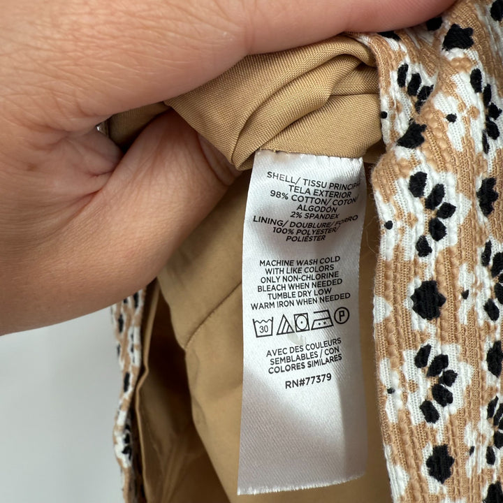 Ann Taylor Pencil Skirt Womens 10 Multicolor Geometric Cotton Lined Zip Fly
