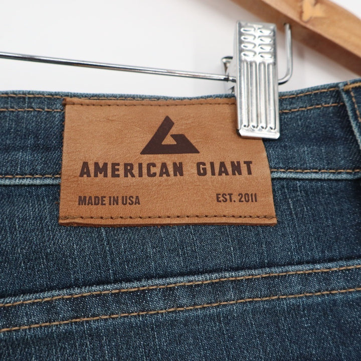 American Giant Dakota Jeans Mens 34x32 Blue Denim Preppy Cotton Stretch Straight