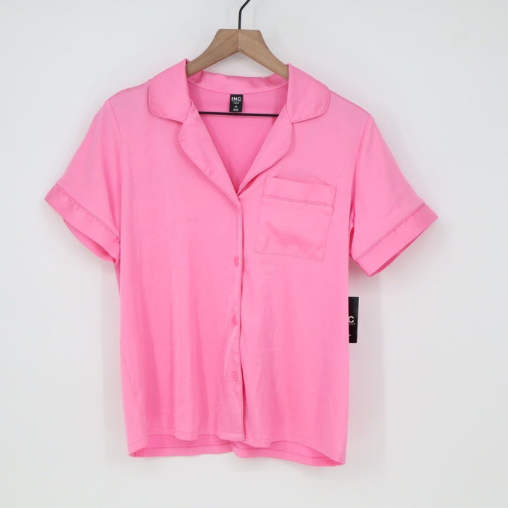 INC International Concepts Intimates Sleepwear Top Womens XS Pink Short Sleeve