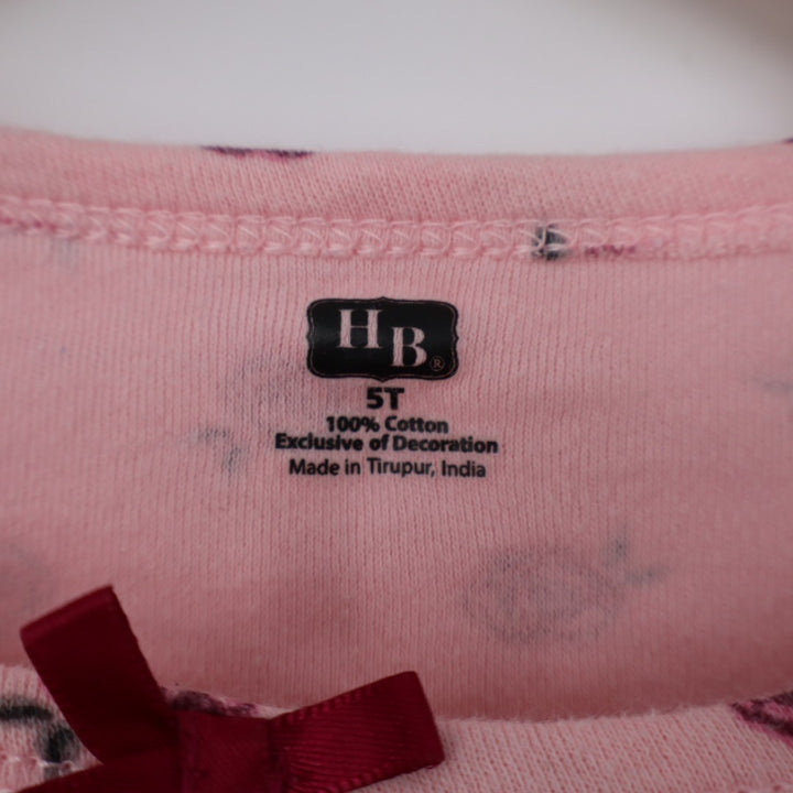 Hudson Baby Dress Toddlers 5T Pink Rose Print Cotton Round Neck Everyday Wear
