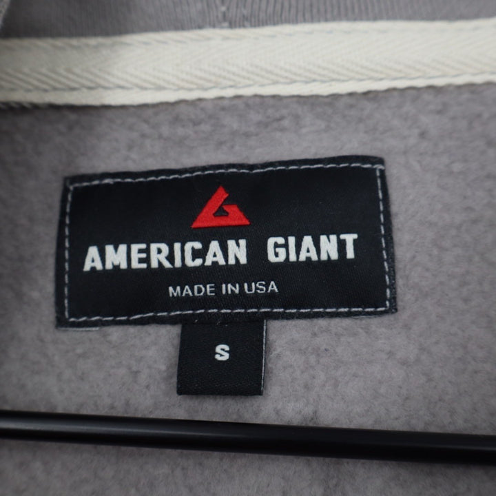 American Giant Midweight Hoodie Mens S Heather Gray Cotton Full Zip Fleece Lined
