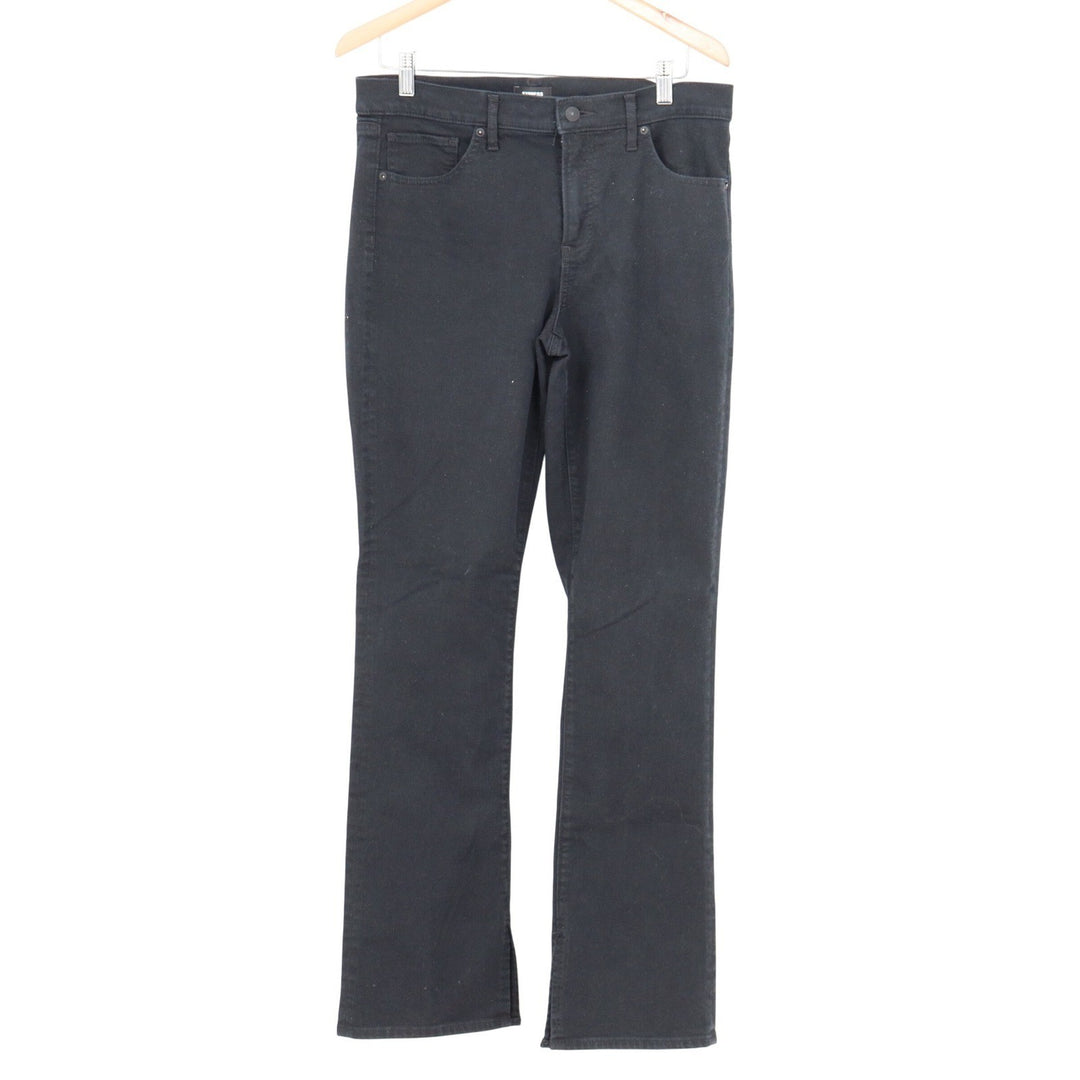Express Skyscraper High Rise Flare Jeans Black Size 12R 12 Regular 6622