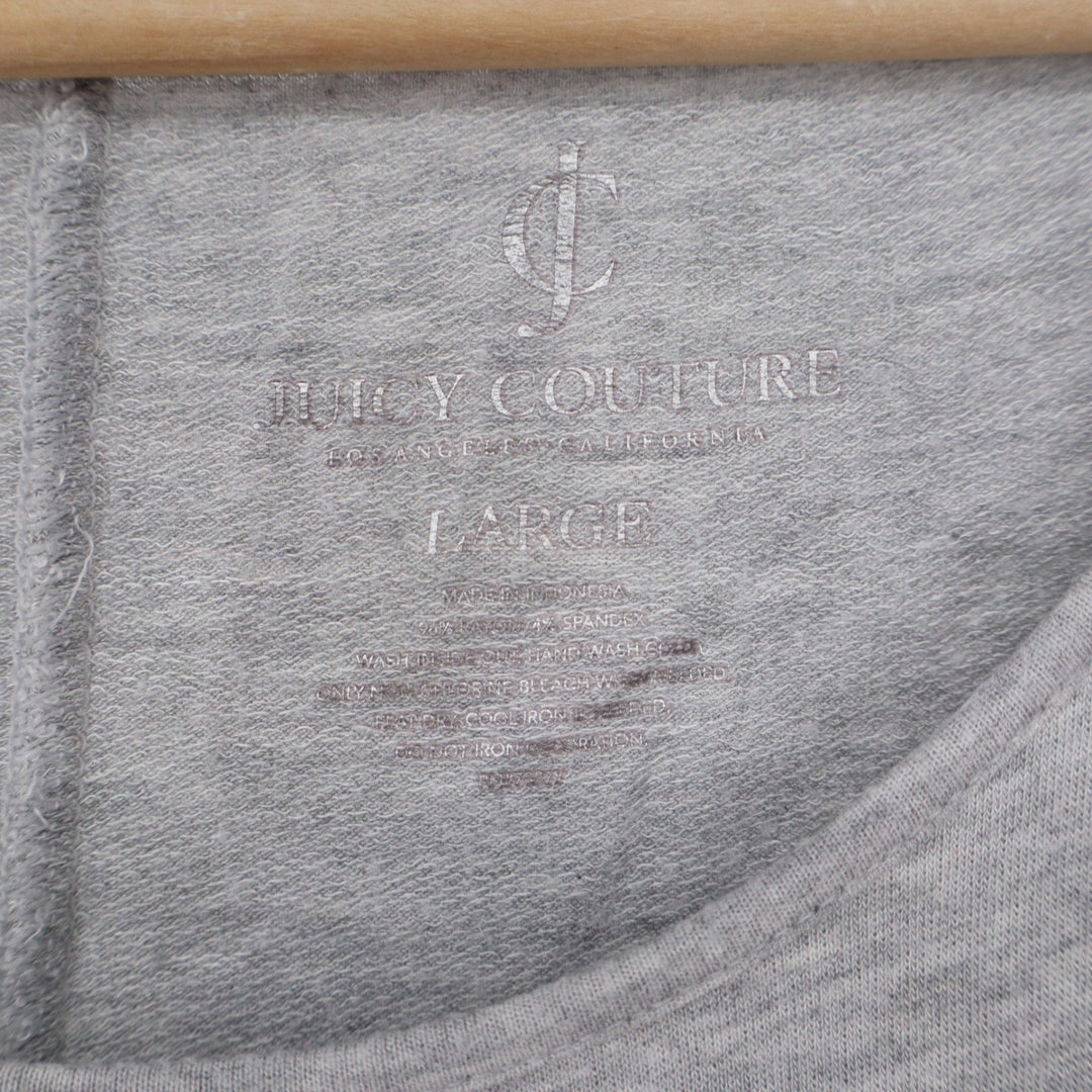Juicy Couture Mens Gray I Can't EVEN Cold Shoulder Graphic Tee Shirt Large