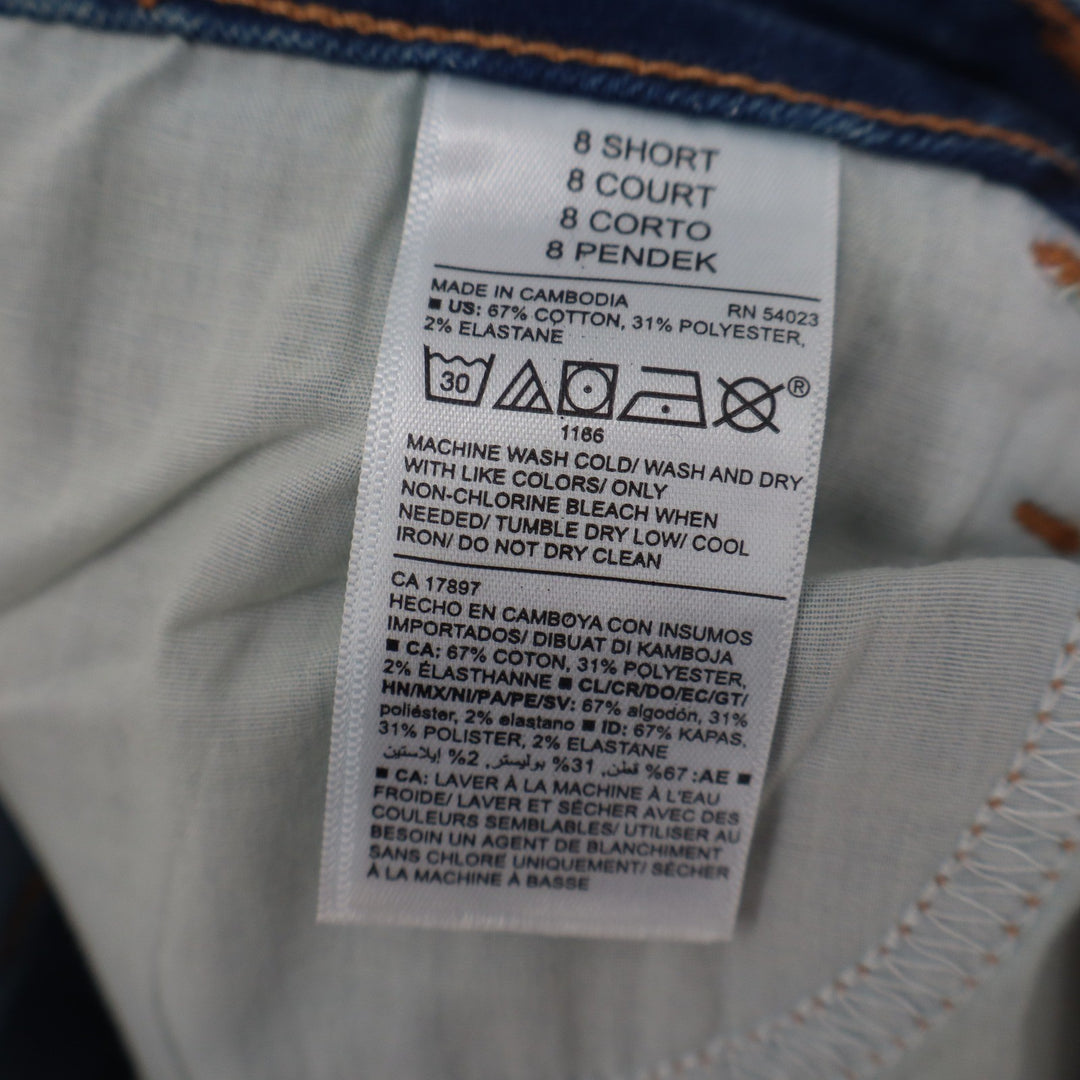 Old Navy Power Slim Straight Jeans Womens 8 Short Medium Wash Blue Stretch Denim