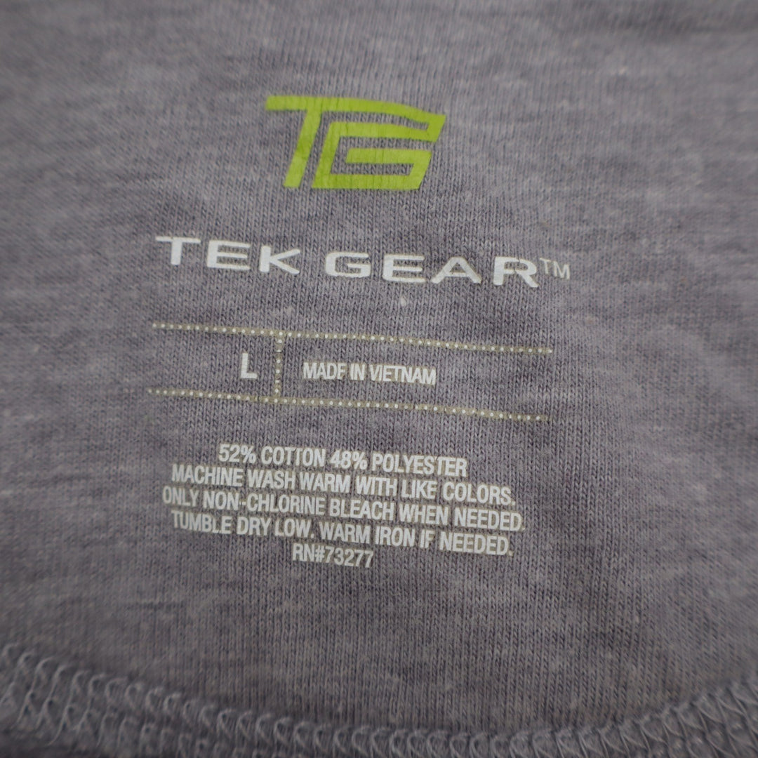 Tek Gear Mens Crewneck Sweatshirt Gray Heathered Long Sleeve Activewear Large