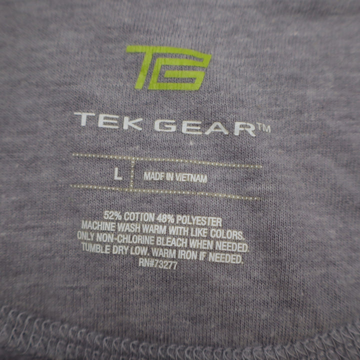 Tek Gear Mens Crewneck Sweatshirt Gray Heathered Long Sleeve Activewear Large