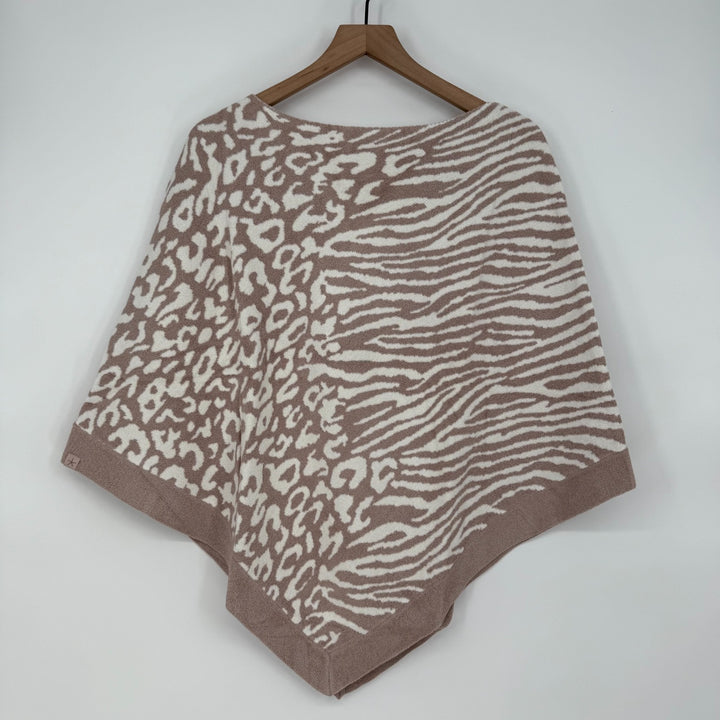 Barefoot Dreams CozyChic Ultra Lite Ocean Breeze Poncho Womens OS Rose Animal