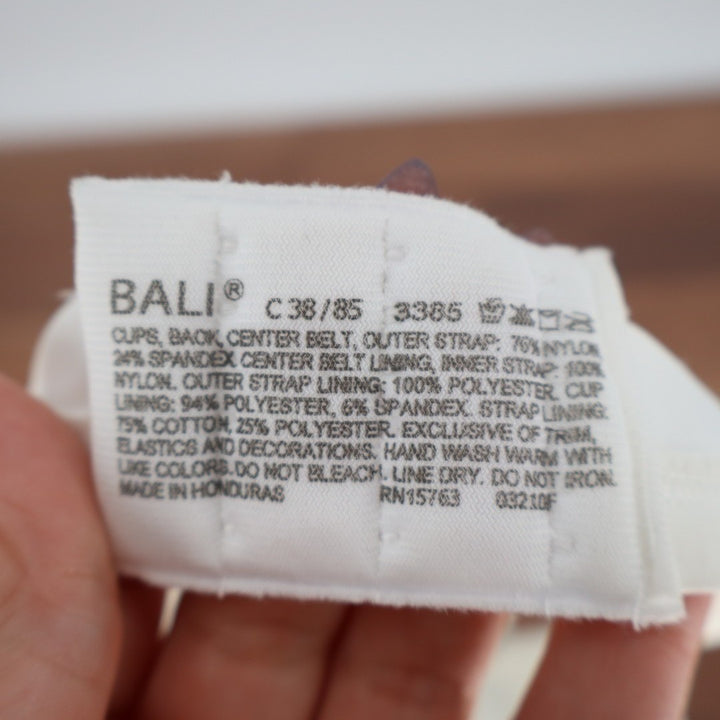 Bali Passion for Comfort Underwire Minimizer Bra Womens 38C White Full Coverage