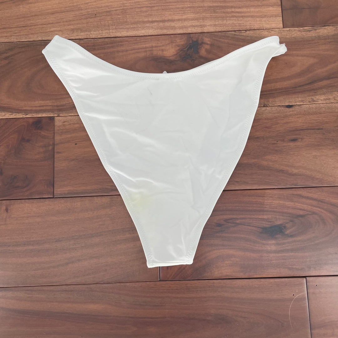 Lulus White High Waisted Bikini Bottoms Size L Style L13bottom