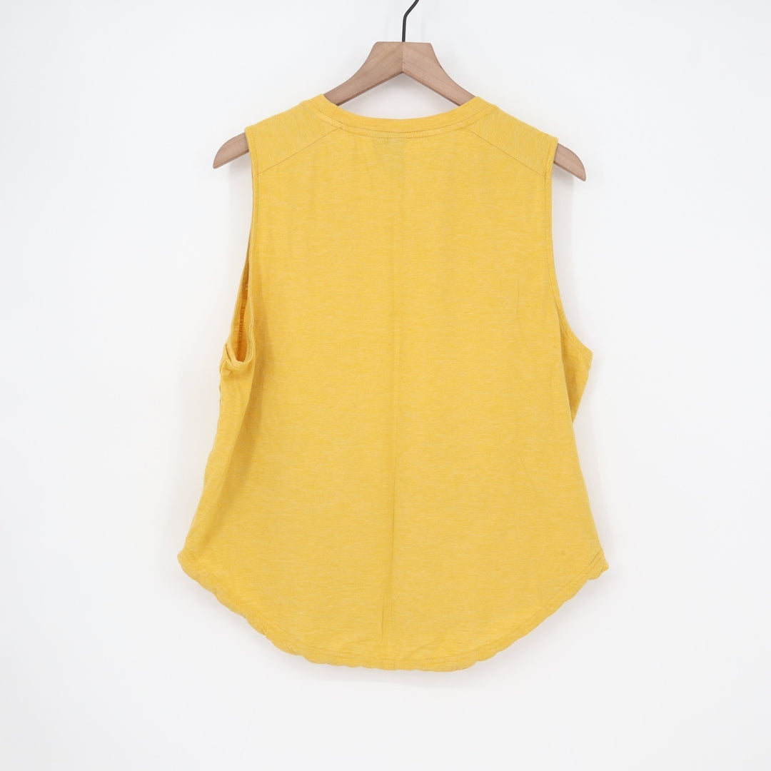 Adidas ID Winners Muscle T-Shirt Womens L(16-18) Yellow Crew Neck Sleeveless