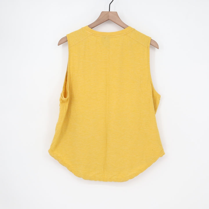 Adidas ID Winners Muscle T-Shirt Womens L(16-18) Yellow Crew Neck Sleeveless