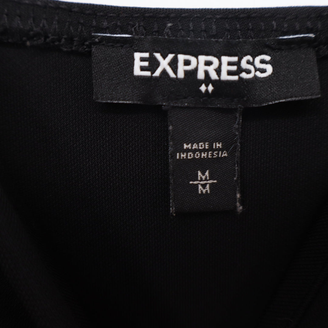 Express Womens Black V-Neck Spaghetti Strap Midi Slip Dress Size M
