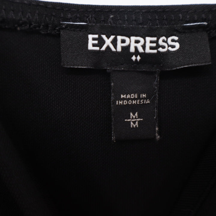 Express Womens Black V-Neck Spaghetti Strap Midi Slip Dress Size M