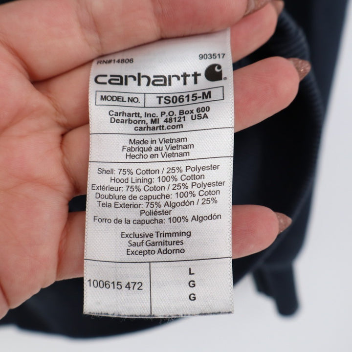 Carhartt Hoodie Men Medium Midnight Blue Cotton Fleece Loose Fit Kangaroo Pocket