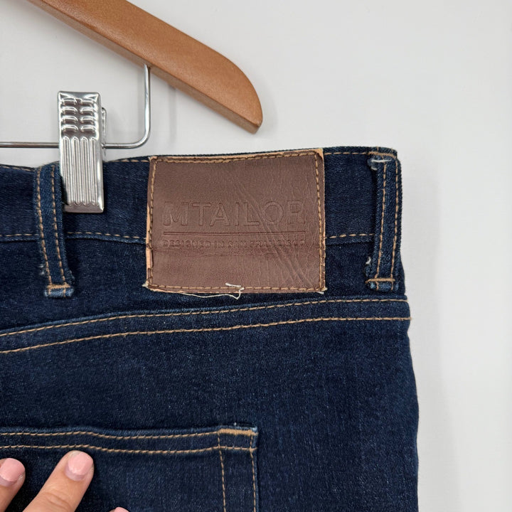 MTailor Dark Wash Straight Leg Jeans Mens Size 44x30 Cotton Spandex