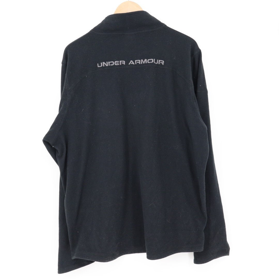 Under Armour Fleece Jacket Men XL Black Quarter Zip Mock Neck Long Sleeve Active