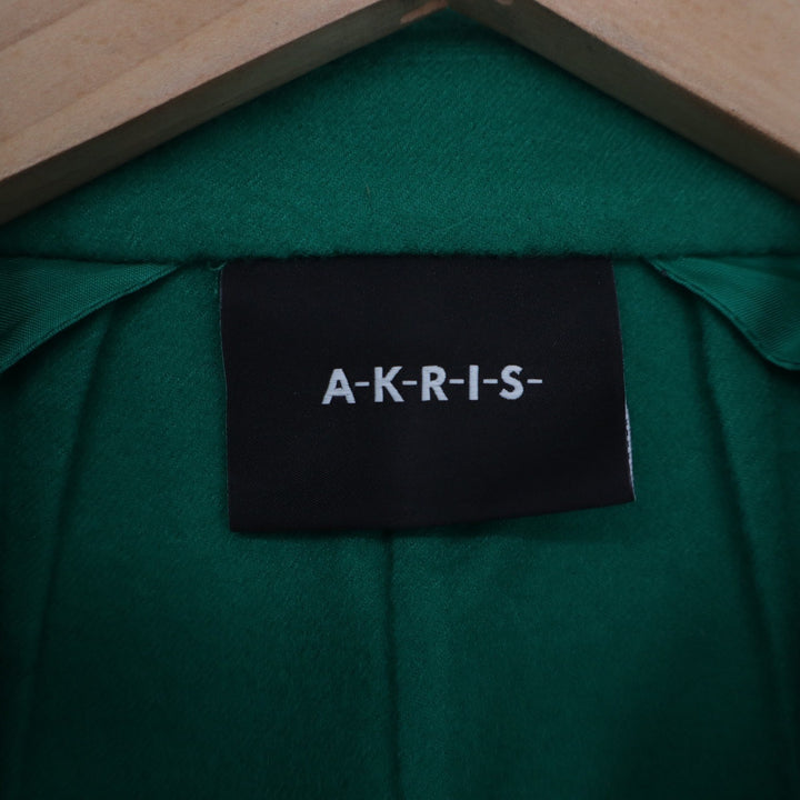Akris Green Wool Cashmere 3-Button Blazer US 12 Emerald Luxury Professional