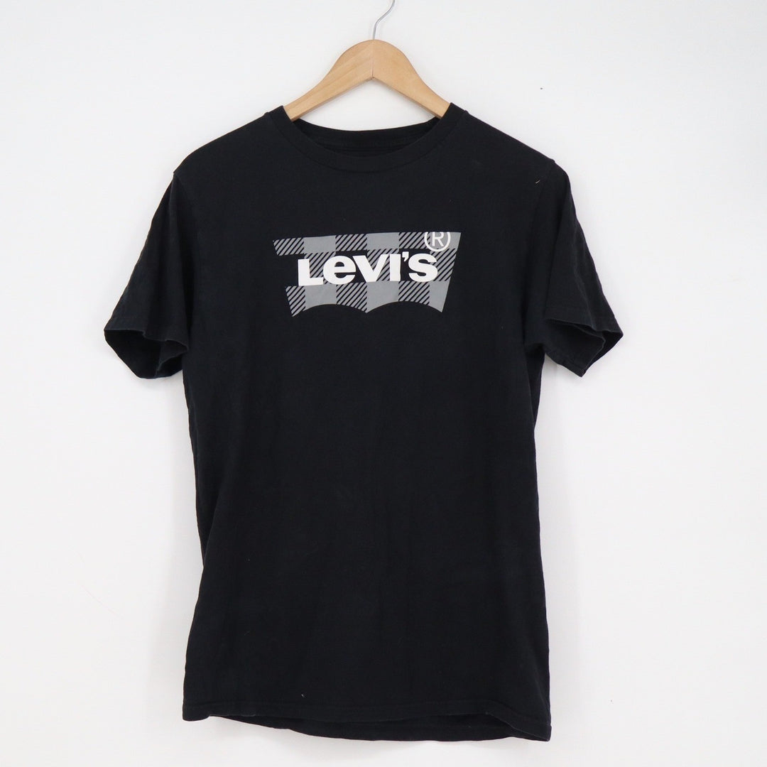 Levis Mens Graphic Batwing Logo T-Shirt Black Short Sleeve Cotton Size M