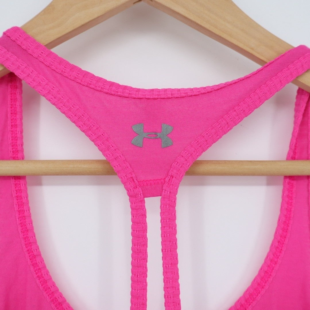 Under Armour Tank Top Womens XS Pink Stretch Racerback Scoop Neck Running Wear
