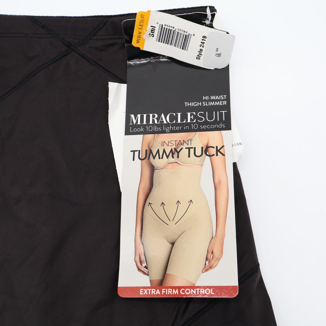Miraclesuit Instant Tummy Tuck Thigh Slimmer Women S Black Extra Firm High-Waist