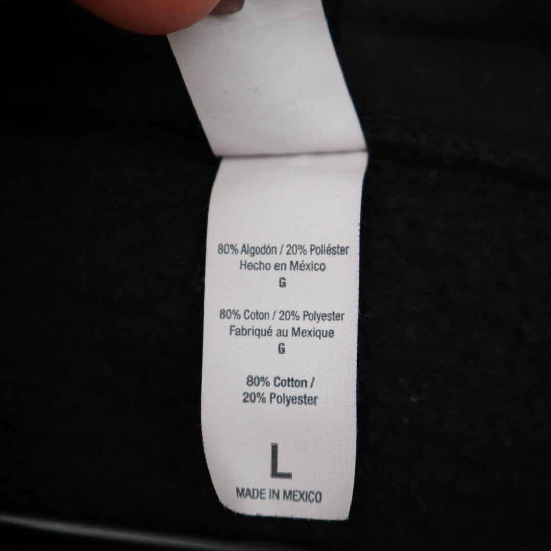Tultex Philadelphia Hoodie Mens Large Black Cotton Ribbed Hem Kangaroo Pockets