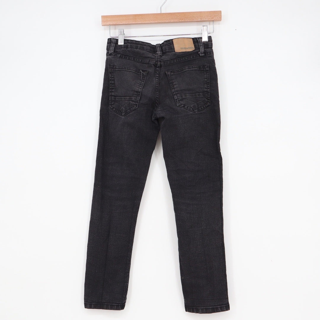 True Indigo Boys Faded Black Slim Straight Stretch Denim Jeans Size 10