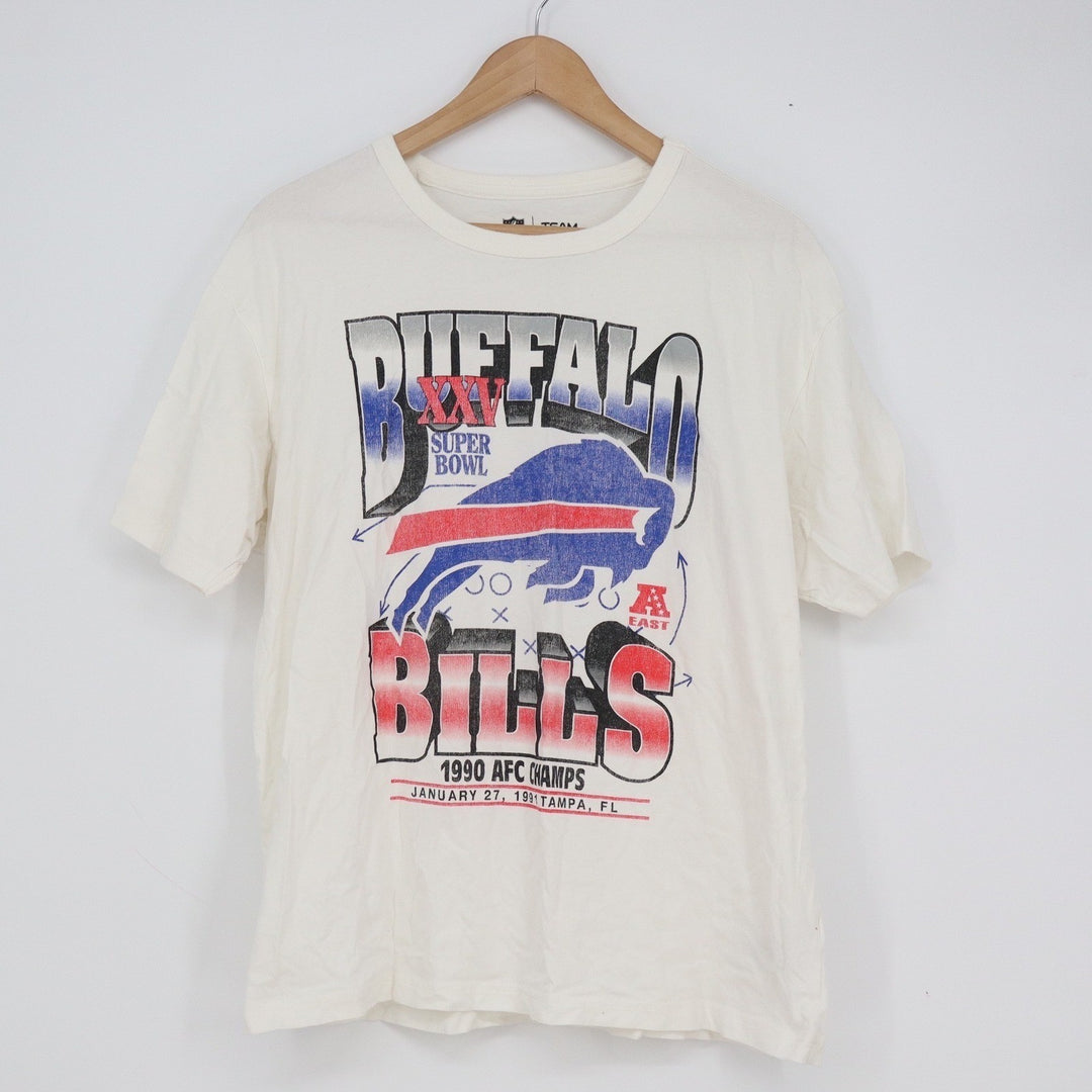 NFL Team Apparel Buffalo Bills Super Bowl XXV 1990 AFC Champs White T-Shirt L