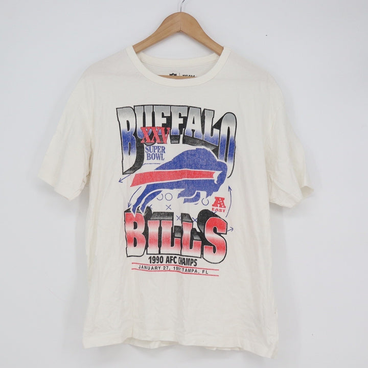 NFL Team Apparel Buffalo Bills Super Bowl XXV 1990 AFC Champs White T-Shirt L